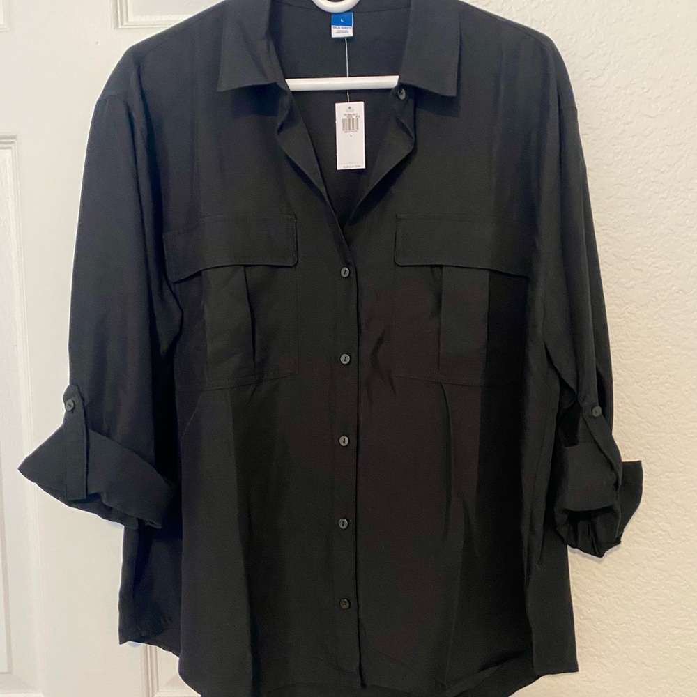Old Navy Women's Black Button Down Shirt